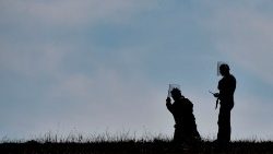 File photo of experts collecting unexploded cluster bombs during the military conflict between Armenia and Azerbaijan