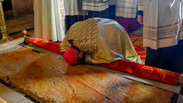 Patriarch Pizzaballa am Freitag in der Grabeskirche