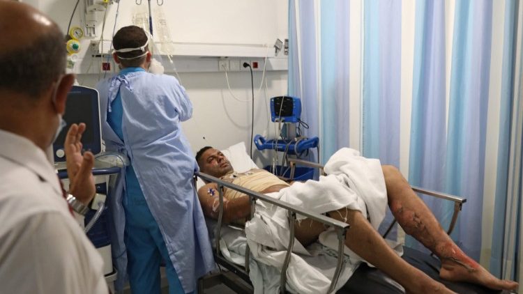 The Geitaoui Hospital treats the victim of an airstrike in Lebanon