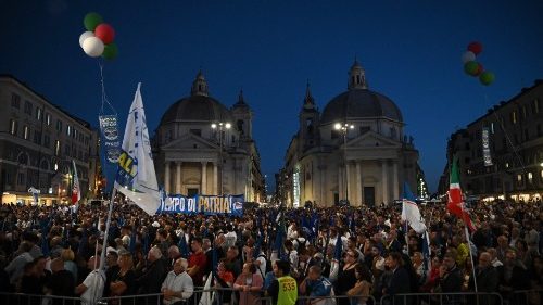 Meeting de Fratelli d'Italia, de la Lega et de Forza Italia, partis de la coalition de droite, à Rome le 22 septembre 2022