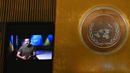 Ucraina: il presidente Zelenski in un intervento video all'Onu