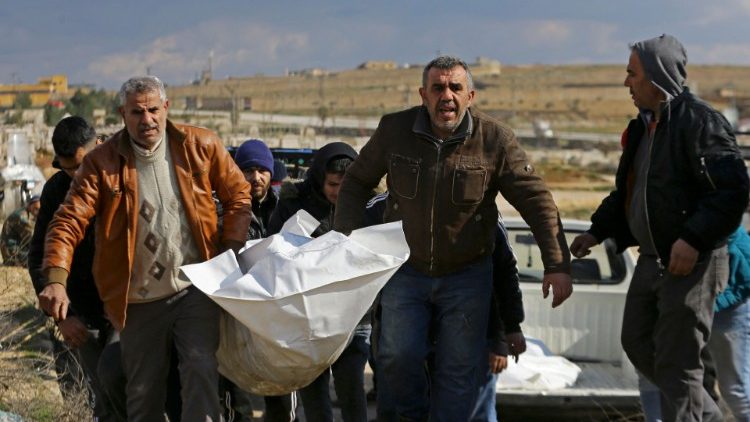 Beisetzung eines Opfers am Dienstag in Aleppo