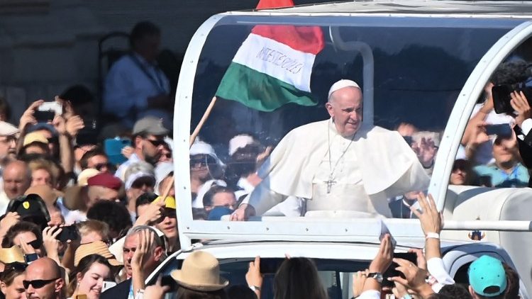 File photo of Pope Francis in Budapest in 2021