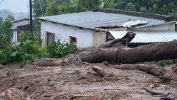 In Malawi homes destroyed by heavy rains following cyclone Freddy's landfall.