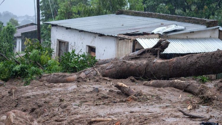 In Malawi homes destroyed by heavy rains following cyclone Freddy's landfall.