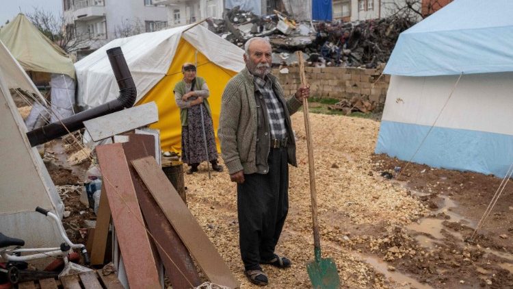 Displaced people in Adiyaman, southeast Turkey