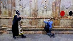 In der Grabes- und Auferstehungs-Kirche in Jerusalem