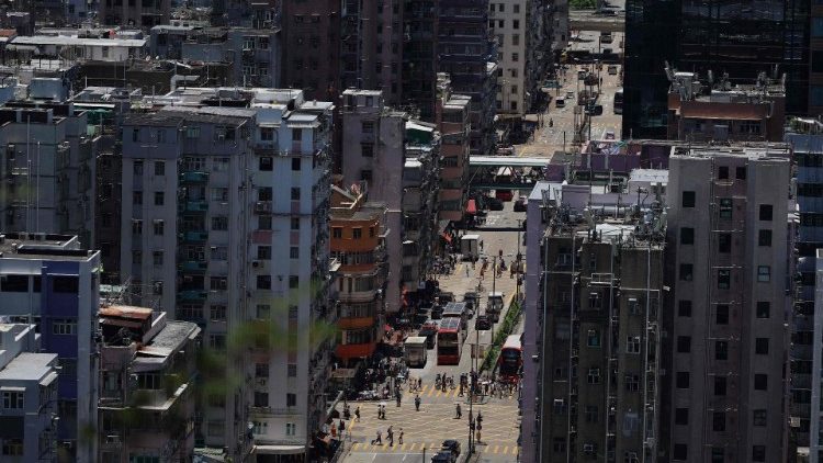 Vue sur un quartier résidentiel de Hong Kong, le 8 juillet 2023. 