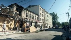 A Kherson le 14 août après la frappe d'un missile russe.