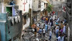 Zniszczenia po zamieszkach antychrześcijańskich przy kościele św. Jana na przedmieściach Faisalabadu, 17 sierpnia 2023 r.