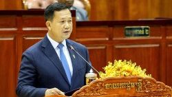 Hun Manet, le 22 août lors de son premier discours devant le parlement cambodgien. 
