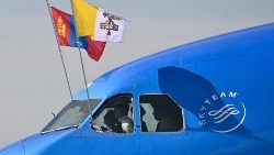 Папскі самалёт на шляху ў Манголію