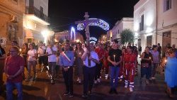 Le cortège en mémoire des victimes de l'immigration, jeudi 14 septembre, à Lampedusa. 