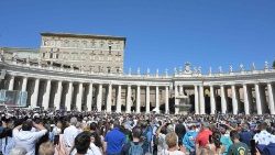 Pope Francis addresses the faithful in St Peter's Square