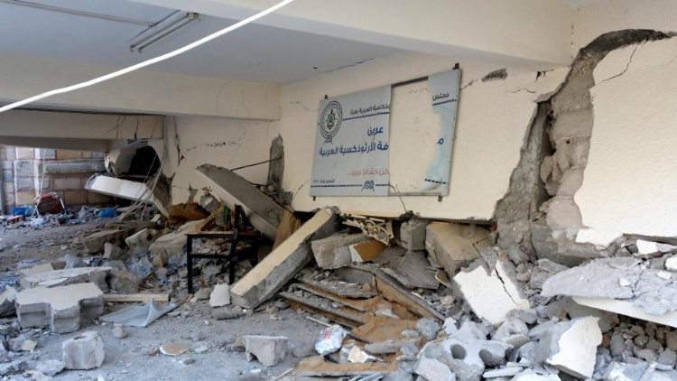 Damage inflicted upon the St. Porphyrios Orthodox Church in Gaza