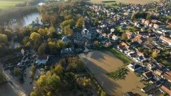 Le village sous l'eau de Hallines dans le nord de la France, ce samedi 11 novembre 2023.
