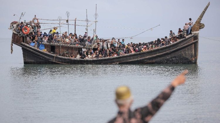 Rohingya refugees from Myanmar left stranded on a boat