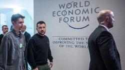 Der ukrainische Präsident Wolodymyr Selenskyj auf dem WEF in Davos, Januar 2024