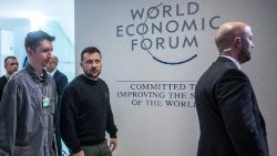 Der ukrainische Präsident Wolodymyr Selenskyj auf dem WEF in Davos, Januar 2024