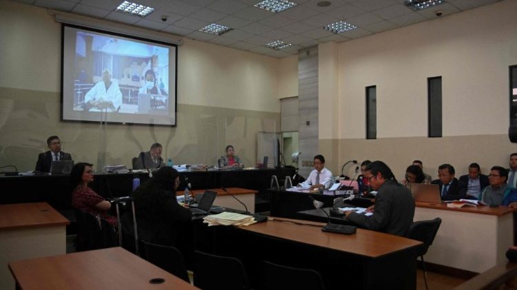 Audiencia en el marco del juicio por genocidio, 5 de abril de 2024. (AFP)