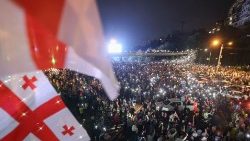 Manifestations pro-européennes en Géorgie en novembre 2024.