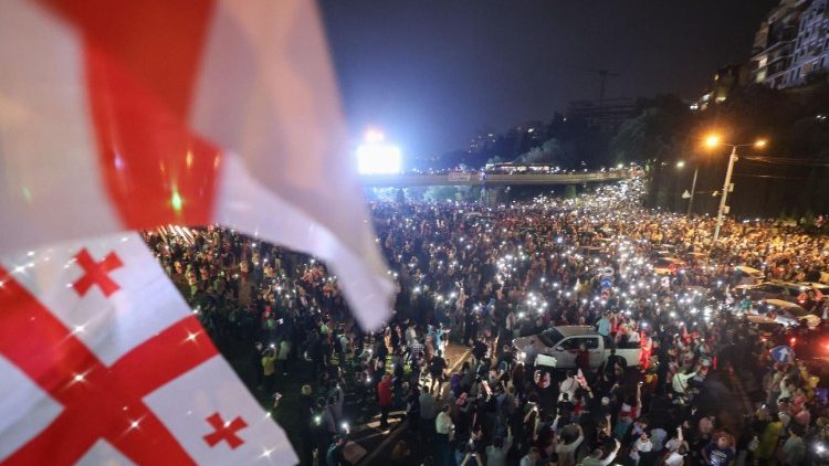 Manifestations pro-européennes en Géorgie en novembre 2024.
