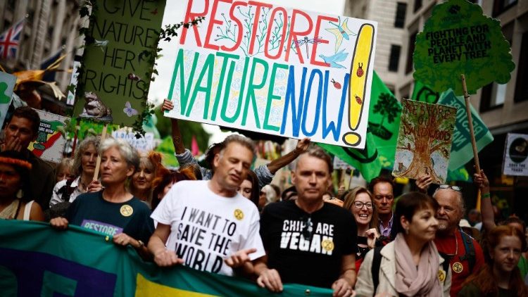 Una marcha por el medio ambiente en Londres en junio de 2024 (AFP)