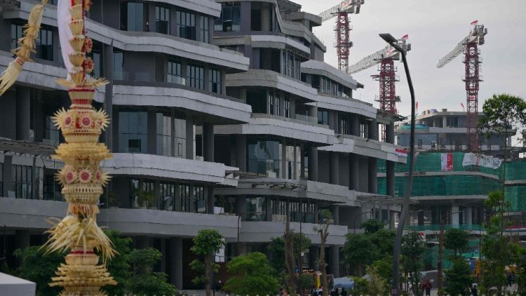 Nusantara, la nouvelle capitale, inaugurée le jour de l'indépendance indonésienne, le 17 août 2024, dans la province orientale de Kalimantan (Indonésie). 