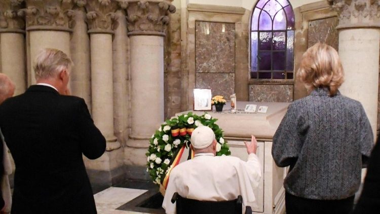 Papież przed grobem króla Baldwina