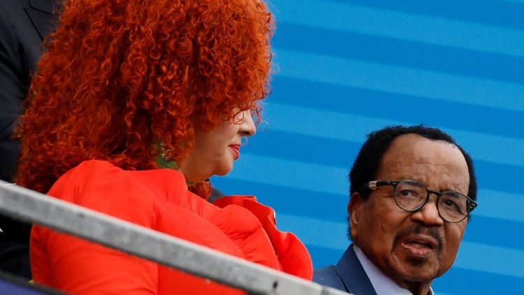 (File) Cameroon's President Paul Biya with his wife, Chantal Biya