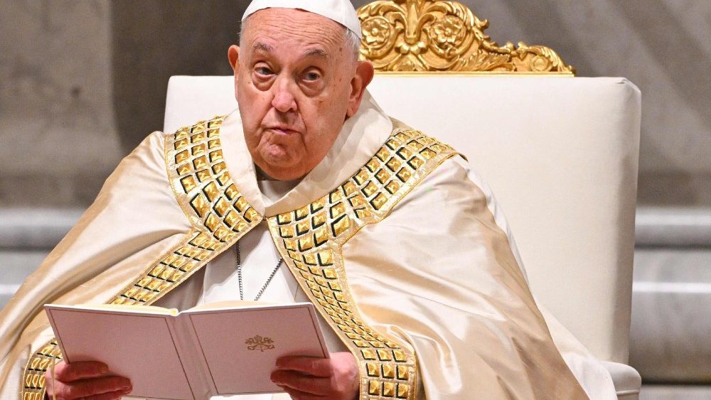 Урачыстае набажэнства нешпараў і падзячны гімн Te Deum у ватыканскай базіліцы