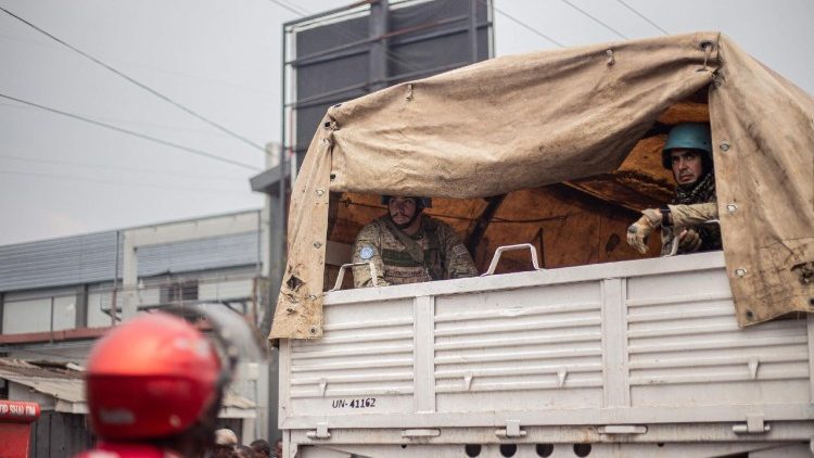 Soldati dell'Uruguay a Goma, fanno parte della missione MONUSCO dell'Onu nella Repubblica Democratica del Congo