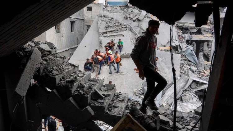 Aftermath of an Israeli strike on a residential building in Gaza