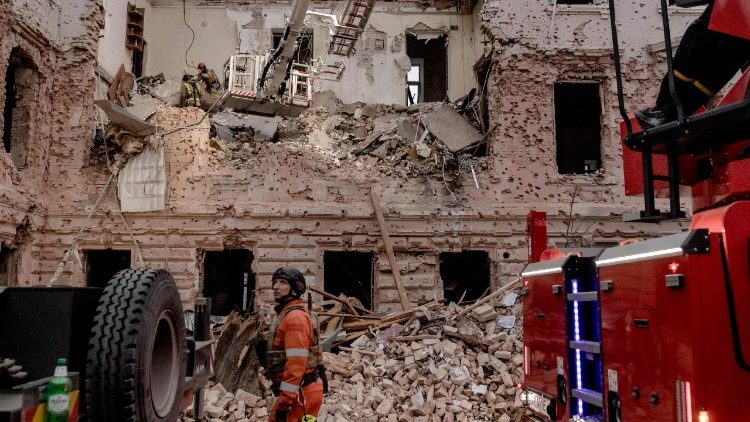 Destruction in Ukraine, in Sumy. April 2025