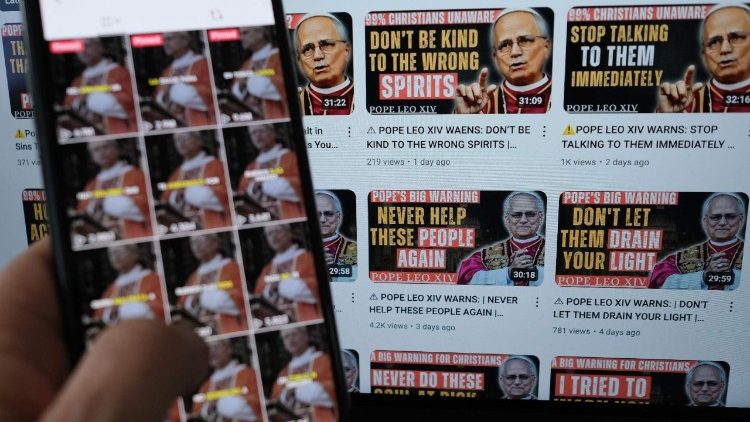 Акаўнты YouTube і TikTok, якія распаўсюджваюць фальшывыя запісы, прыпісваючы іх Льву XIV, створаныя з дапамогай штучнага інтэлекту