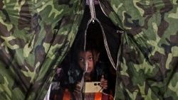 Flüchtling im Grenzgebiet von Thailand