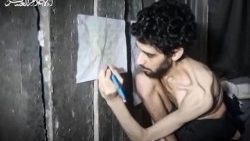 A photo capture from the video of Israeli hostage Evyatar David