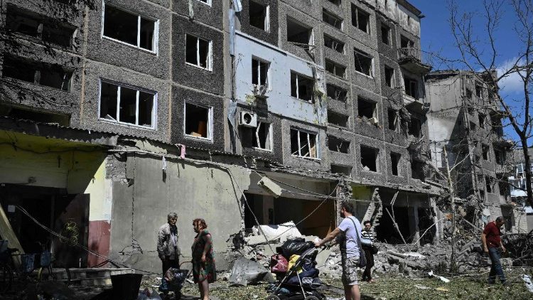 Un villaggio ucraino nel Donetsk colpito dai russi