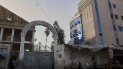 Outside the al-Ahli Arab, the only Christian hospital in the Gaza Strip