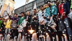 Ein Protest von Studenten am 4. September