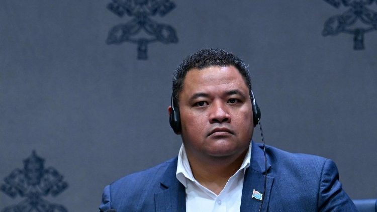 Le ministre des Affaires intérieures, du Changement climatique et de l'Environnement de Tuvalu, Maina Talia.