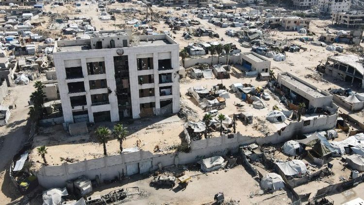 Area di Gaza danneggiata dai bombardamenti israeliani