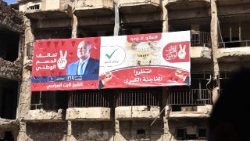 So sieht Wahlkampf in der Altstadt von Mossul (Irak) aus