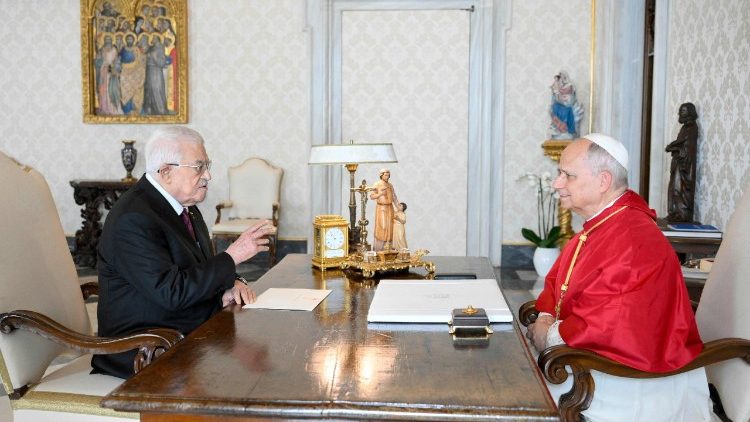Palestínsky prezident na audiencii u pápeža Leva XIV., ktorá sa uskutočnila v novembri 2025