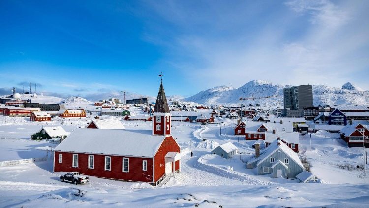 Die Kathedrale von Nuuk, Grönland, am 4. März 2025 - US-Präsident Donald Trump diskutiert Optionen, darunter auch militärische Maßnahmen, um die Kontrolle über Grönland zu erlangen