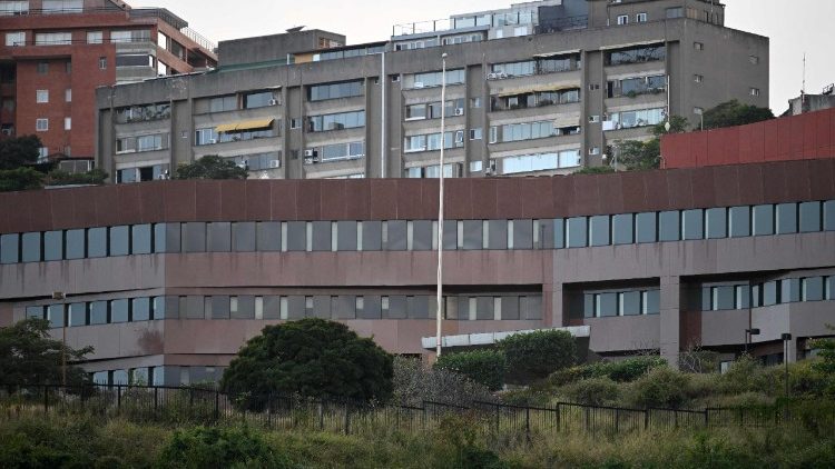View of the US embassy in Caracas, amid exploratory talks to restore diplomatic ties between the two countries