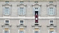 Pope Leo during his Sunday Angelus address