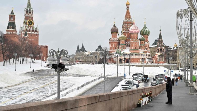 Eine Brücke in Kreml-Nähe in Zentralmoskau  