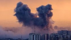 Smoke rises over Tehran from an airstrike