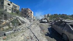 Distruzione in un villaggio del sud del Libano